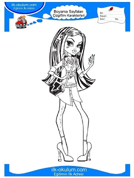 Çocuklar İçin Monster High Boyama Sayfaları 